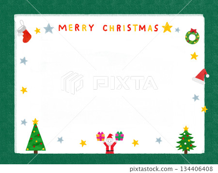 可愛的聖誕老人賀卡水彩插畫 134406408