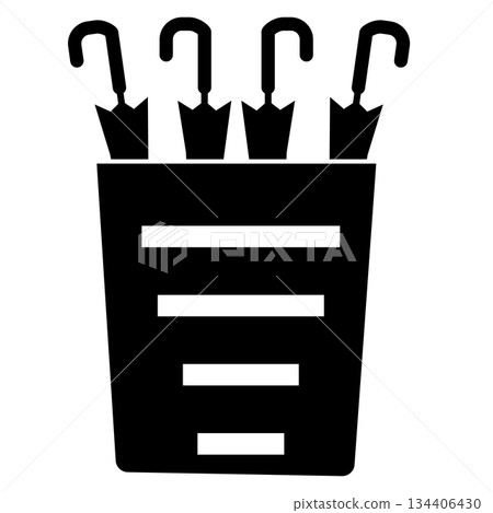 side view Umbrella stand icon set. Umbrella Stand sign. flat style. 134406430