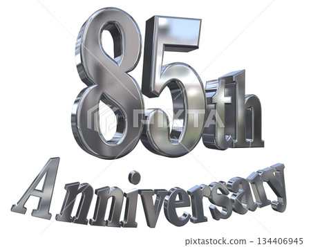 3DCG文字“85週年紀念/85週年紀念標誌閃耀” 3DCG文字“85週年紀念/85週年紀念標誌閃耀” 134406945