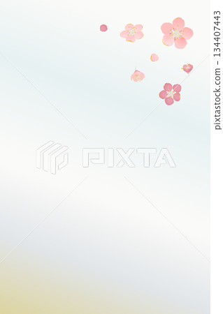 Winter haze and plum blossoms, gold and silver toned Japanese background Winter haze and plum blossoms, gold and silver toned Japanese background 134407443