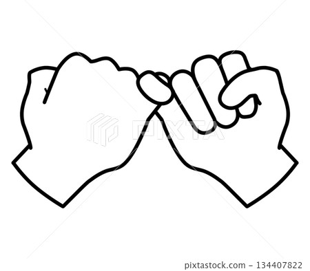 Promise hand sign illustration material Promise hand sign illustration material 134407822
