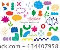 Crayon colorful hand-drawn material A 134407958