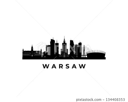 Vector Warsaw skyline. Vector Warsaw skyline. 134408353
