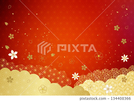 金葉日本圖案背景 134408366