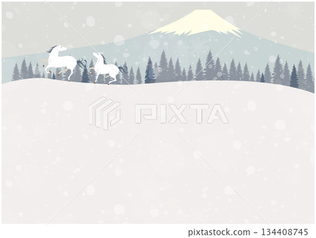 New Year Japanese style background 2026 Year of the Horse 134408745