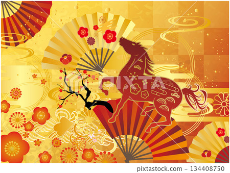 2026年馬年日式新年背景 2026年馬年日式新年背景 134408750