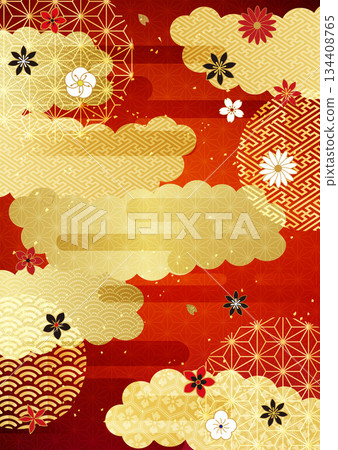 金葉日本圖案背景 金葉日本圖案背景 134408765