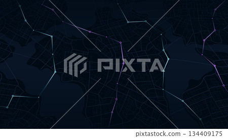 Abstract navigation plan of the urban area depicted as a simple scheme with routes. Concept of planning and mapping a travel route using a general city map. Flat vector illustration Abstract navigation plan of the urban area depicted as a simple scheme with routes. Concept of planning and mapping a travel route using a general city map. Flat vector illustration 134409175