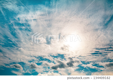 Colorful cloudy sky at sunset. Gradient color. Sky texture, abstract nature background 134409182