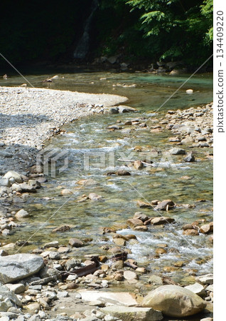 笛吹川的流向（西澤谷入口停車場附近/山梨縣山梨市三富川浦） 134409220