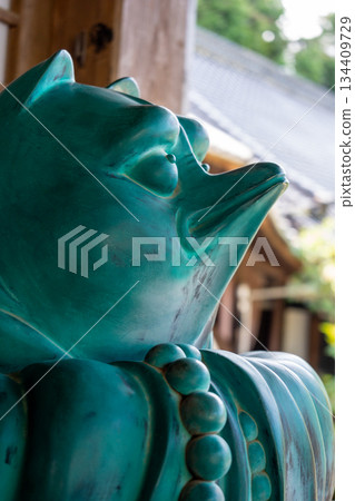 Tanuki statue at Daisho-in Temple, Miyajima Island, Japan 134409729