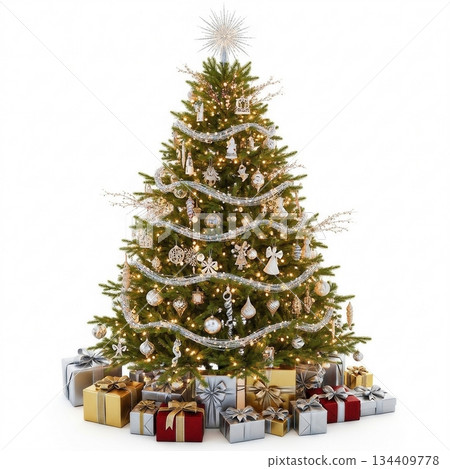 Beautifully decorated Christmas tree 3 134409778