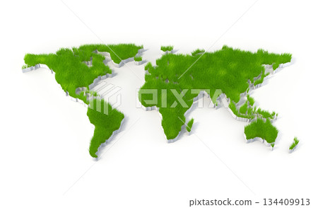Global Green A 3D Map of Earth 134409913