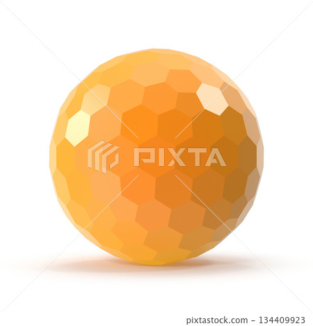 Faceted Orange Sphere 3D Render 134409923