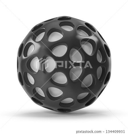 Abstract Perforated Sphere - 3d Render Abstract Perforated Sphere - 3d Render 134409931