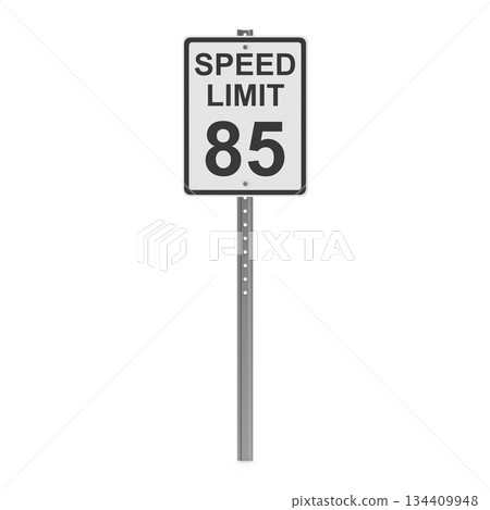 Speed Limit 85 Road Sign on a Pole 134409948