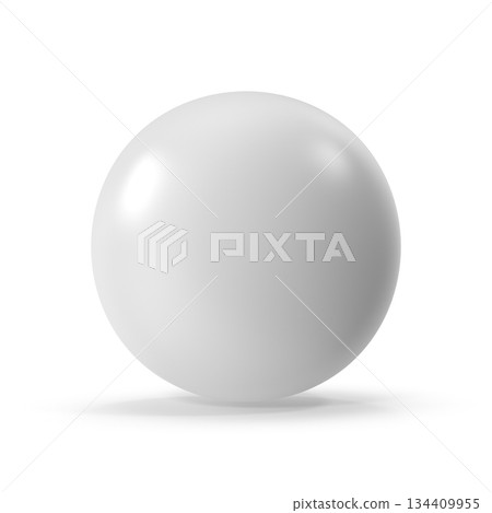 Realistic White 3D Sphere with Subtle Shadow Realistic White 3D Sphere with Subtle Shadow 134409955