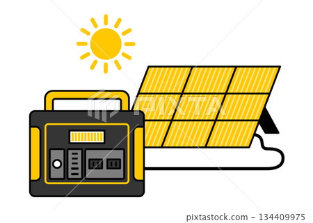 Charging a portable power source with a solar panel 134409975
