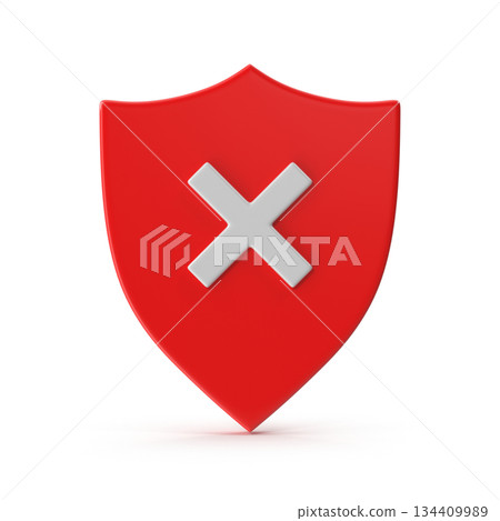 Security Error Shield Icon - 3d Render 134409989
