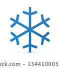 Blue 3D Snowflake Symbol for Winter and Cold Weather Concepts 134410003