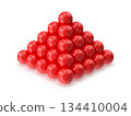 Shiny Red Spheres Stacked in a Perfect Pyramid 134410004