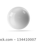Realistic White Glossy Sphere with Shadow 134410007