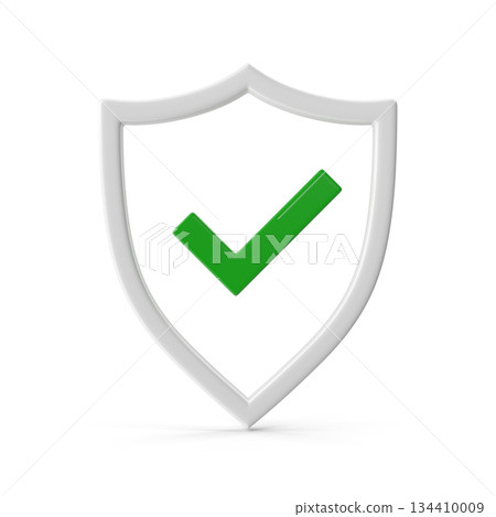 Security Shield with Green Checkmark Icon Security Shield with Green Checkmark Icon 134410009