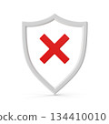 Security Shield with Red X Mark 134410010