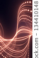 Abstract glowing orange light waves forming smooth curves, symbolizing warmth, motion, and digital flow 134410148