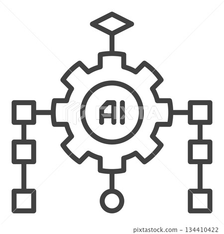AI Algorithm vector Artificial Intelligence outline icon or symbol AI Algorithm vector Artificial Intelligence outline icon or symbol 134410422