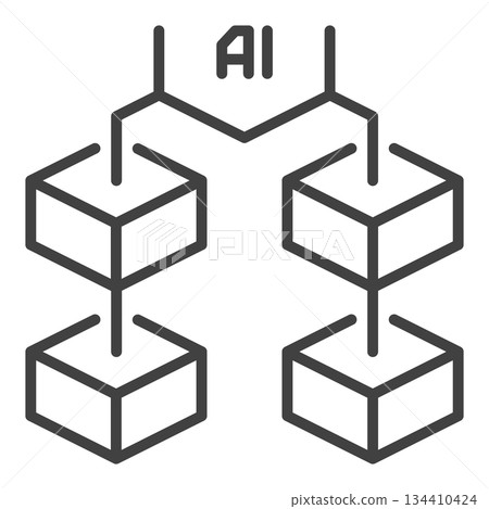 AI Blockchain vector Artificial Intelligence Block Chain outline icon or symbol AI Blockchain vector Artificial Intelligence Block Chain outline icon or symbol 134410424