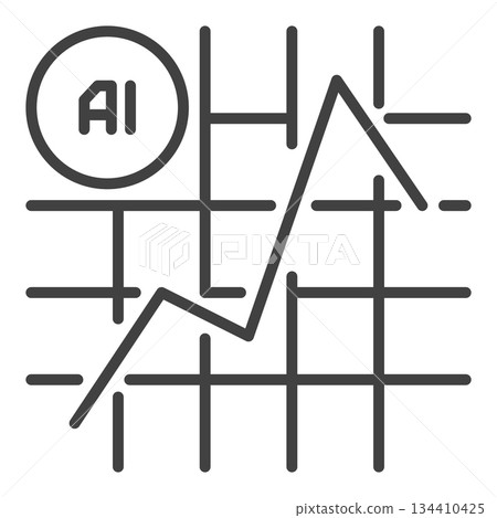 AI Chart vector AI icon or symbol in outline style AI Chart vector AI icon or symbol in outline style 134410425
