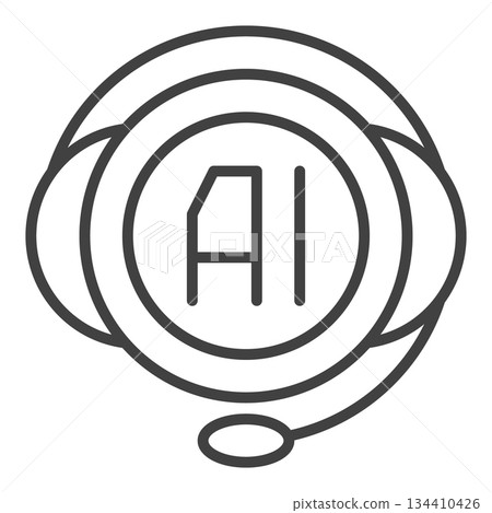 AI Chat Bot vector Artificial Intelligence support outline icon or symbol AI Chat Bot vector Artificial Intelligence support outline icon or symbol 134410426