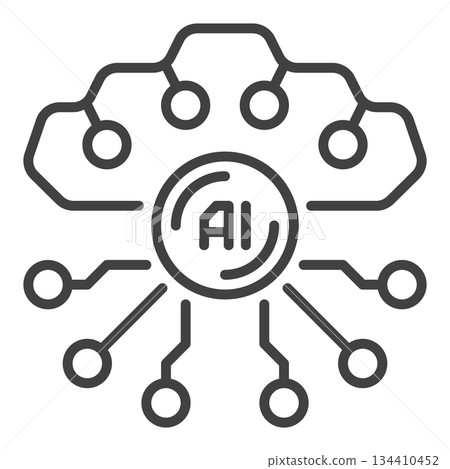 Artificial Intelligence Technology vector AI icon or symbol in outline style Artificial Intelligence Technology vector AI icon or symbol in outline style 134410452
