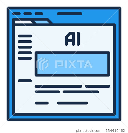 Browser with AI APP vector Artificial Intelligence Technology colored icon or symbol Browser with AI APP vector Artificial Intelligence Technology colored icon or symbol 134410462