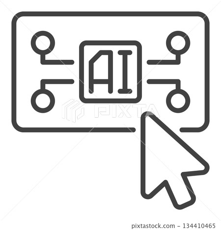 Mouse Click on AI Button vector Artificial Intelligence linear icon or symbol Mouse Click on AI Button vector Artificial Intelligence linear icon or symbol 134410465