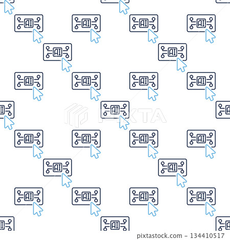 Mouse Click on AI Button vector Artificial Intelligence linear seamless pattern Mouse Click on AI Button vector Artificial Intelligence linear seamless pattern 134410517