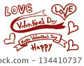 Hand-drawn illustration material set - Valentine (with shadow) 134410737