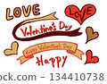 Hand-drawn style illustration material Valentine's Day set 134410738