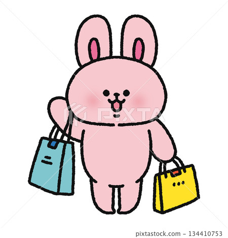 Cute rabbit shopping Cute rabbit shopping 134410753