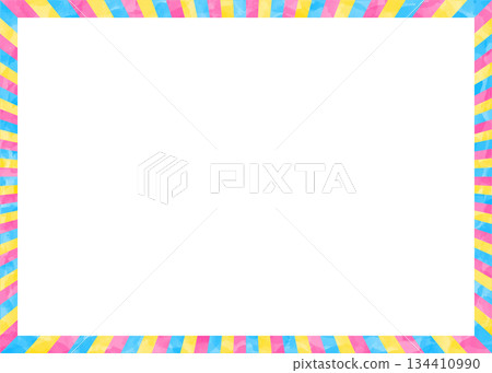 條紋邊框、條紋圖案、背景、水彩風格、模擬紋理 134410990