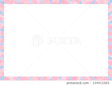 條紋邊框、條紋圖案、背景、水彩風格、模擬紋理 134411083