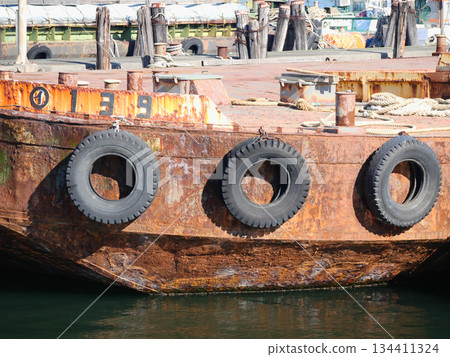 Rusty boat floating on the canal | Tatsumi Rusty boat floating on the canal | Tatsumi 134411324