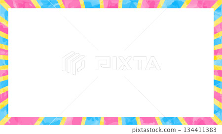 條紋邊框、條紋圖案、背景、水彩風格、模擬紋理 134411383