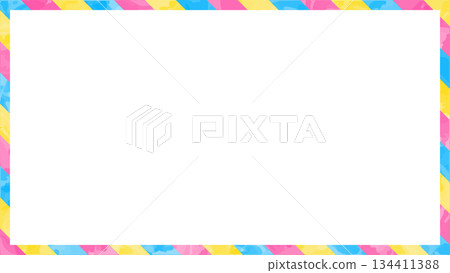 條紋邊框、條紋圖案、背景、水彩風格、模擬紋理 134411388