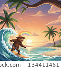 Surfing Bear 134411461