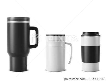 Tumbler mockup set with thermal insulated cup Tumbler mockup set with thermal insulated cup 134411469