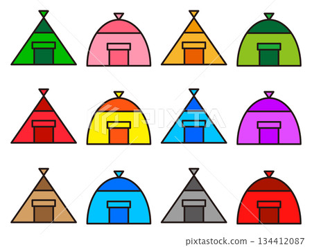 Tent icon material set 2 Tent icon material set 2 134412087