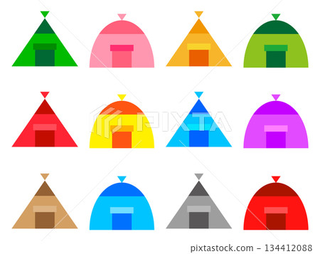帳篷圖示素材集 帳篷圖示素材集 134412088