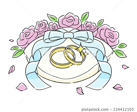 戒指和花朵插圖 134412103